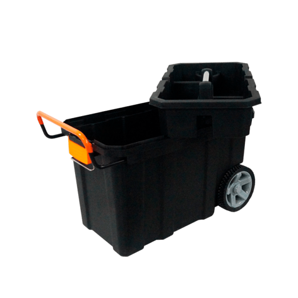 Caja para herramienta con ruedas y mango telescópico